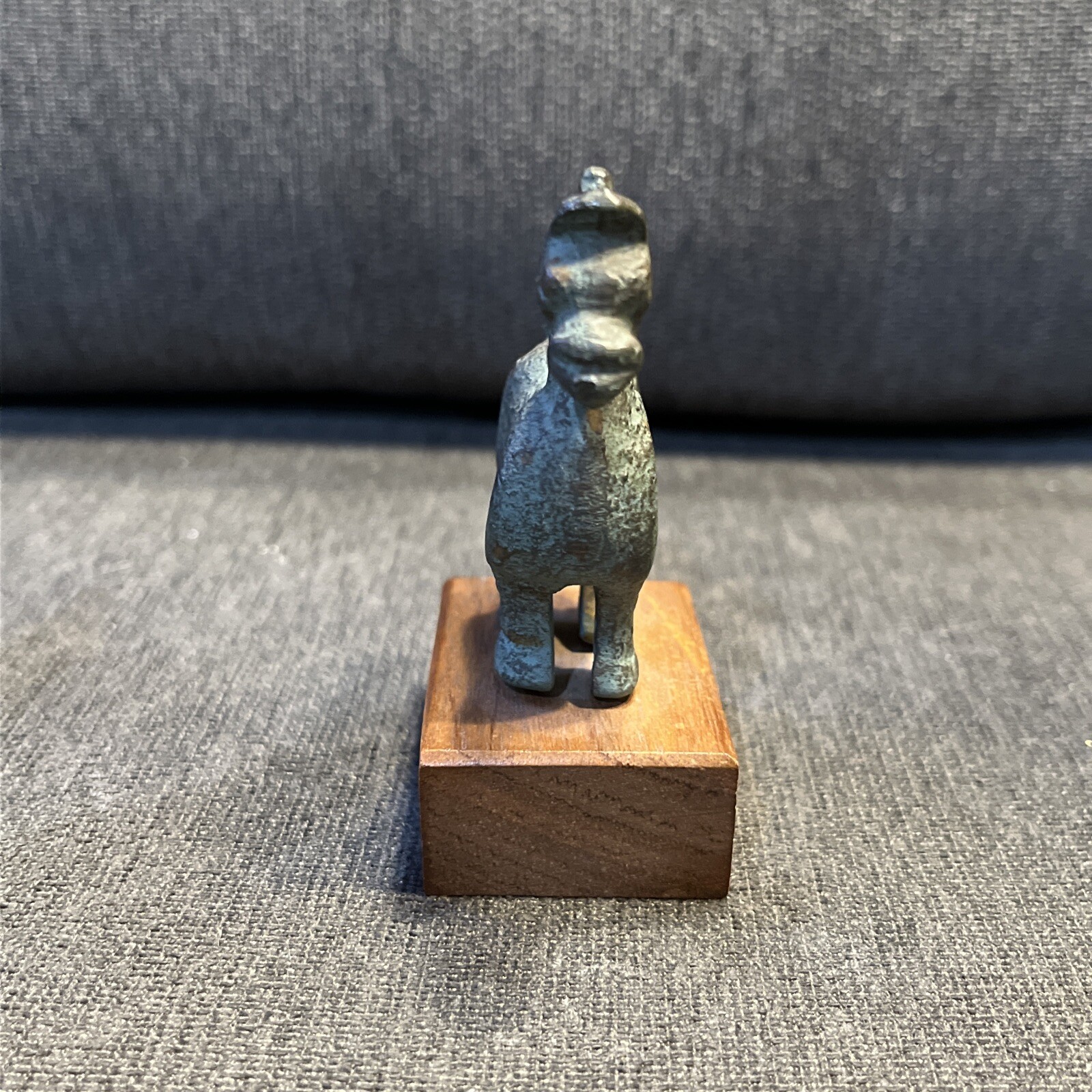 Alva Studios Bronze Repro of Chinese Horse on Wooden Base Art Institute Chicago