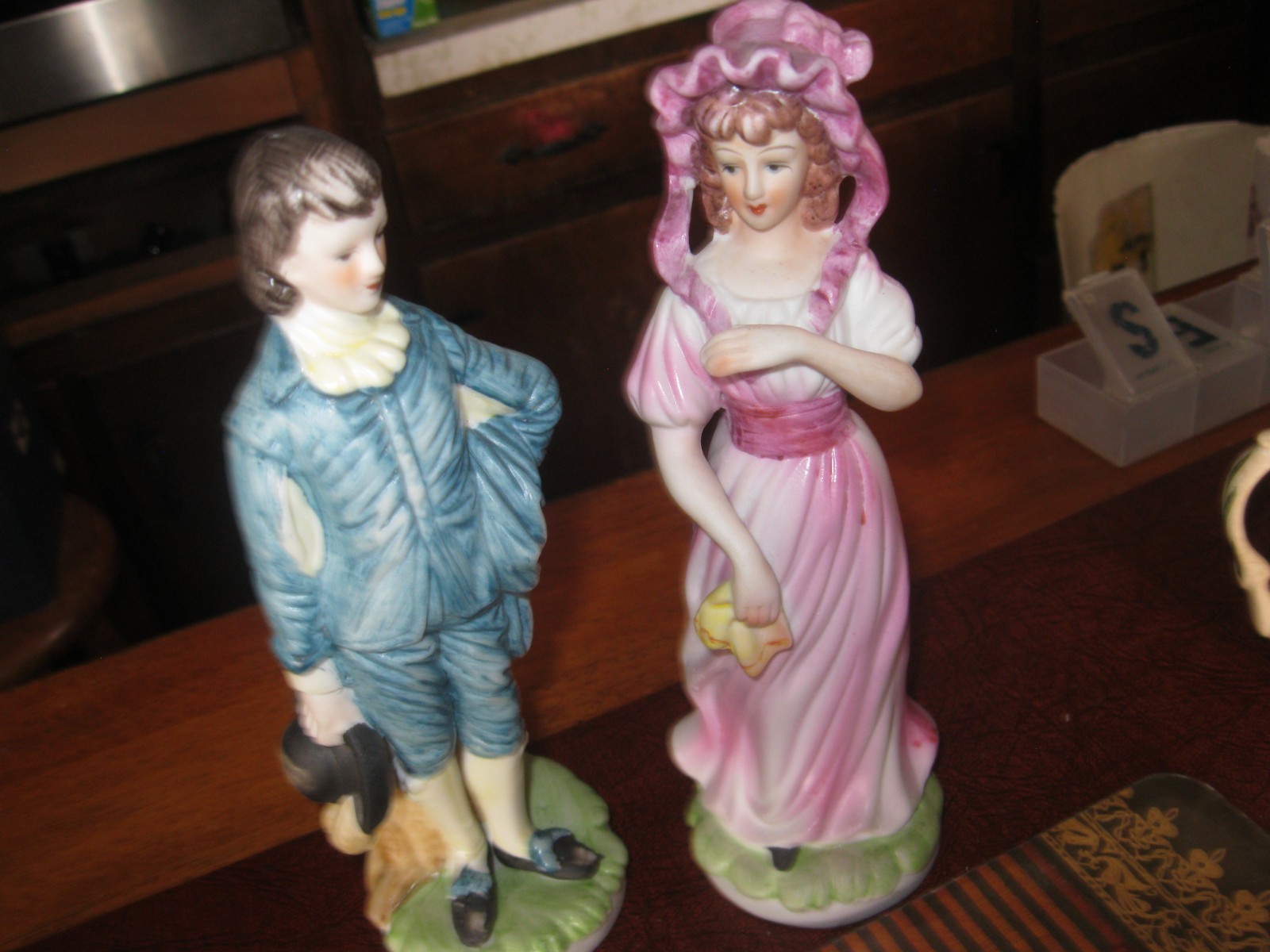Vintage Blue Boy and Pinkie Porcelain Figurine Hand Painted UNMARKED