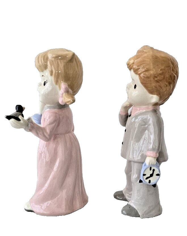 Norleans Style Porcelain 6″ Figurines Japan Boy Girl Bedtime Vintage Decor
