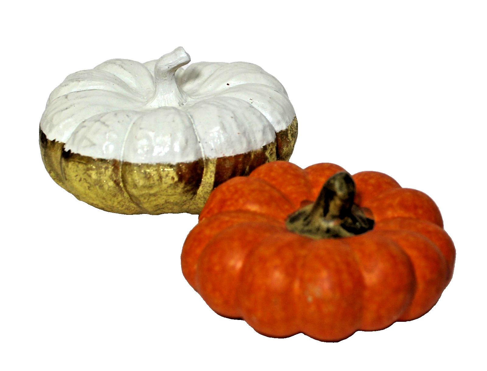 Pumpkin Figurines Orange Blue Gray Gold Ceramic Resin Set 5