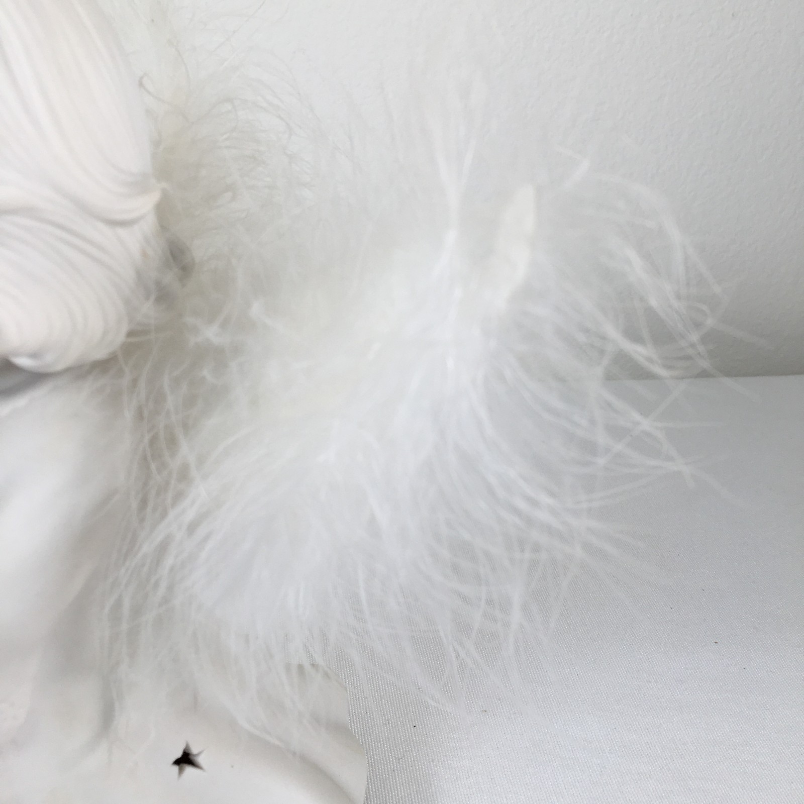 Fiber Optic Praying Angle Figurine Ceramic Changing Color Lights Feather Wings