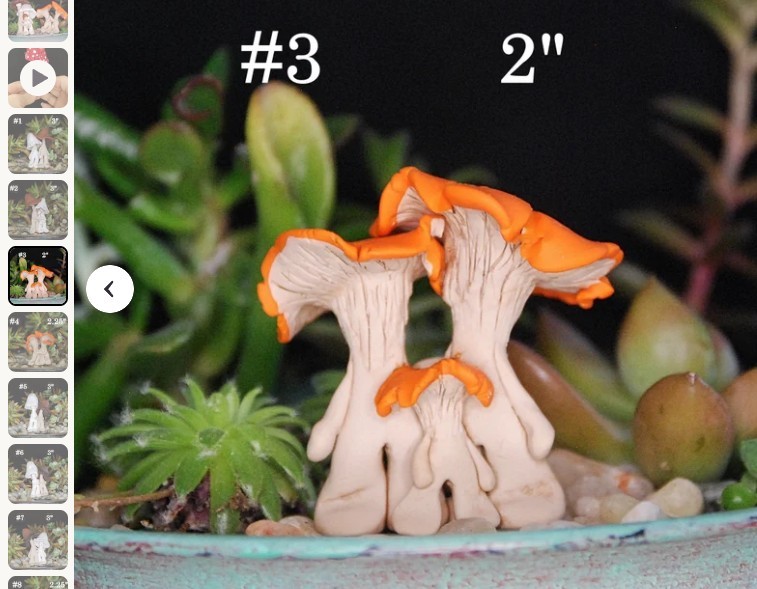 iry Garden polymer clay Mushroom Family figur