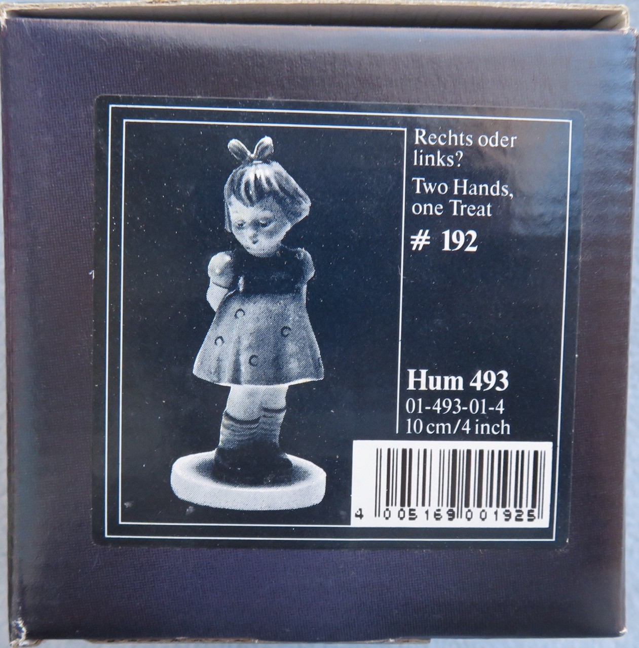 Hummel Figurine Two Hands, One Treat (#192/Hum 493) Girl in Bow Mint in Box