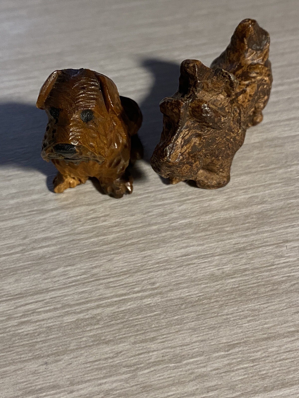 Dog Figurine Lot Of 2 Miniatures READ Description SEE Photos