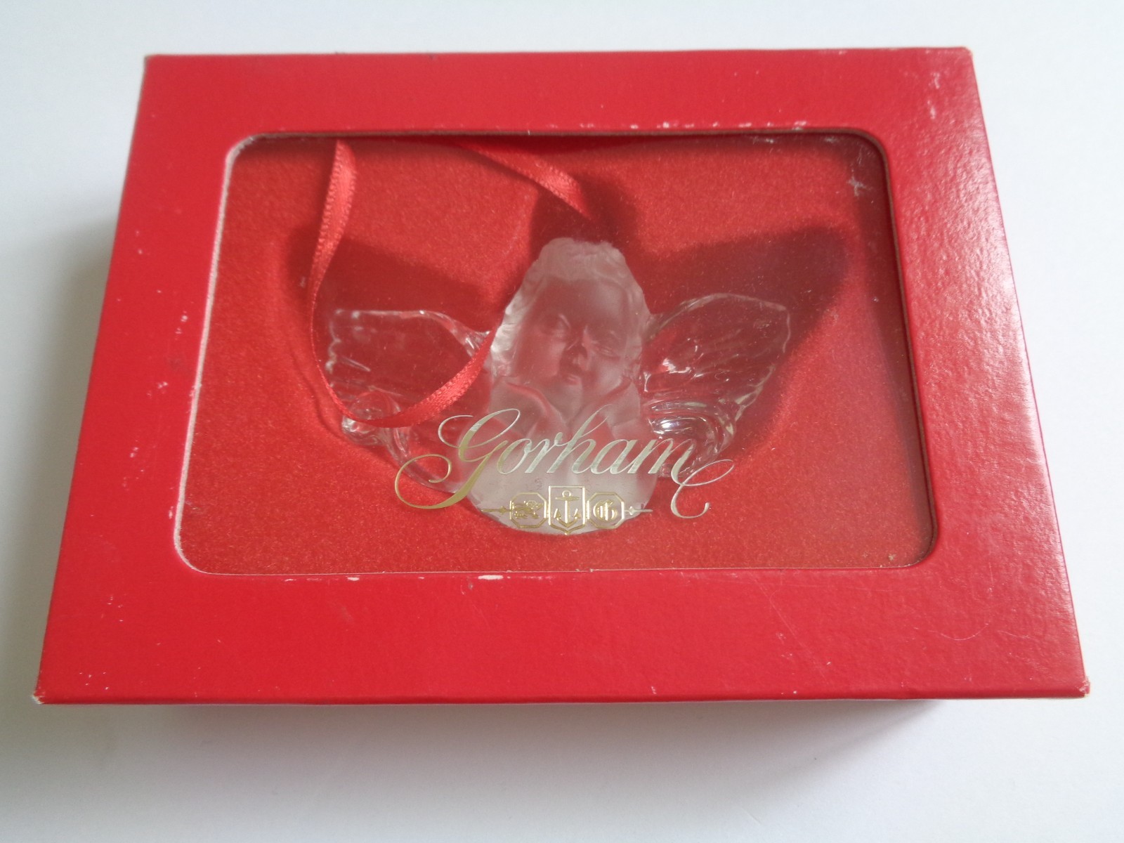 Gorham Lead Crystal Cherub Angel Pendant Figurine Ornament C1209 Germany VTG Box