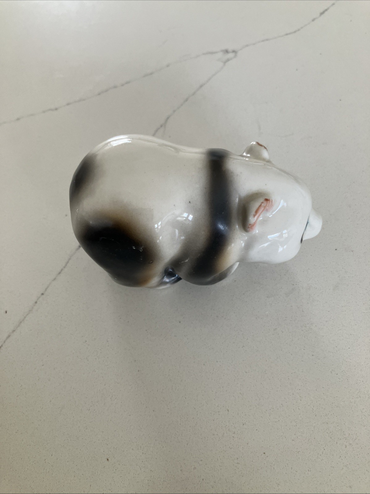 vintage, hand-painted ceramic panda figurine