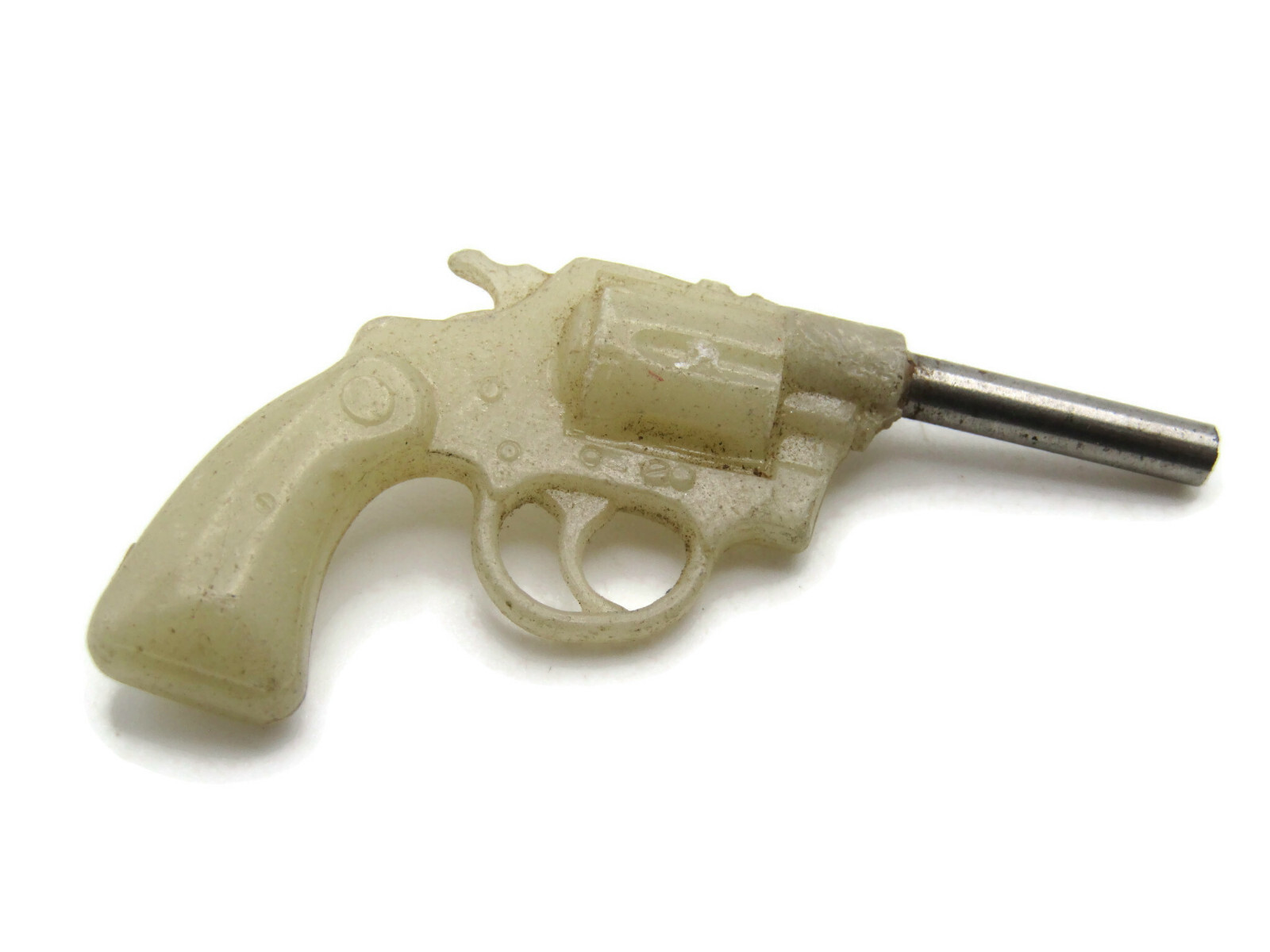 Vintage Miniature Revolver Toy Gun Glow In The Dark Plastic Metal Barrel Gumball