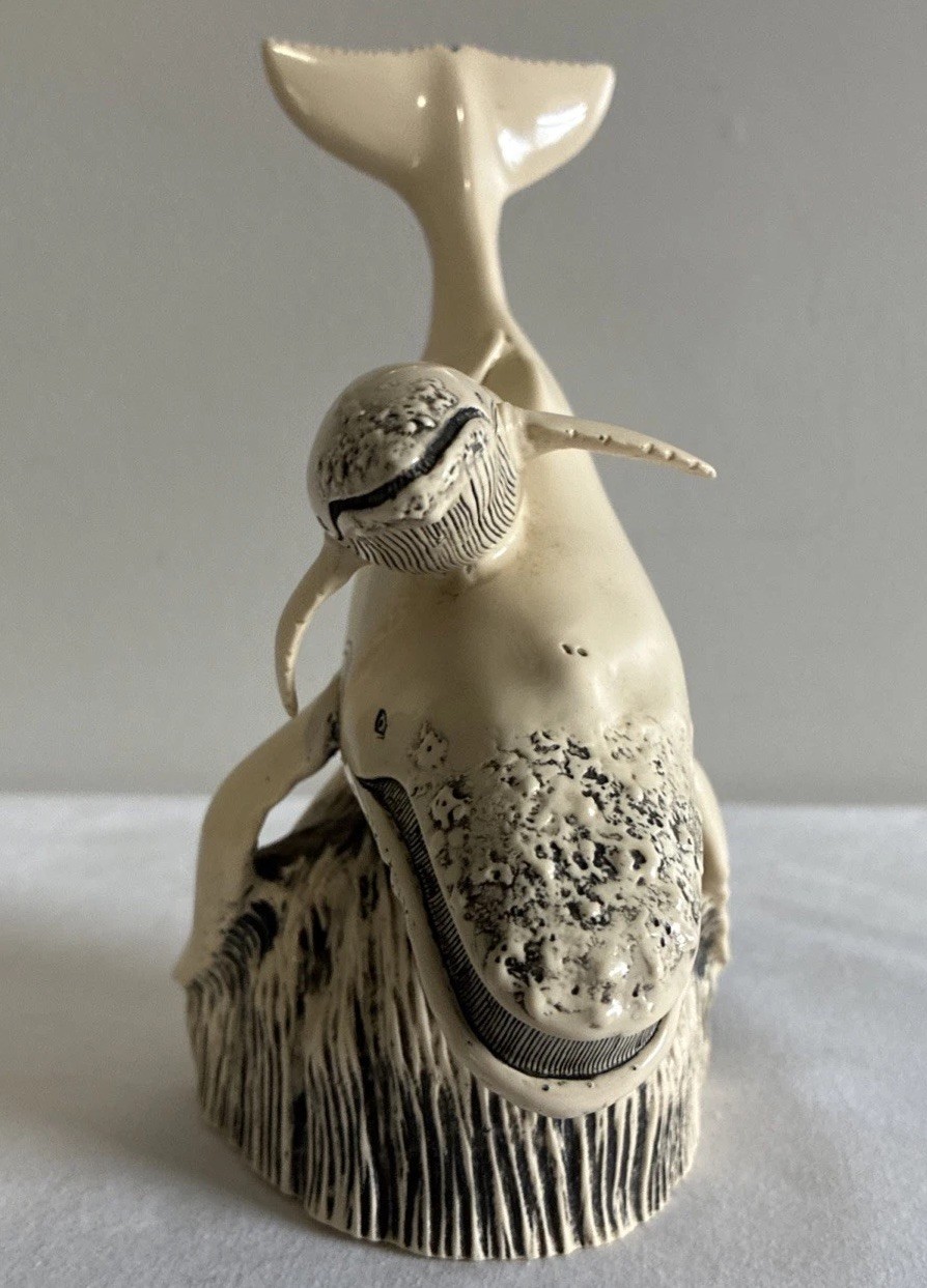 Beautifully Sculptured Humpback Whale with Calf Figurine -G.H. Cook Company