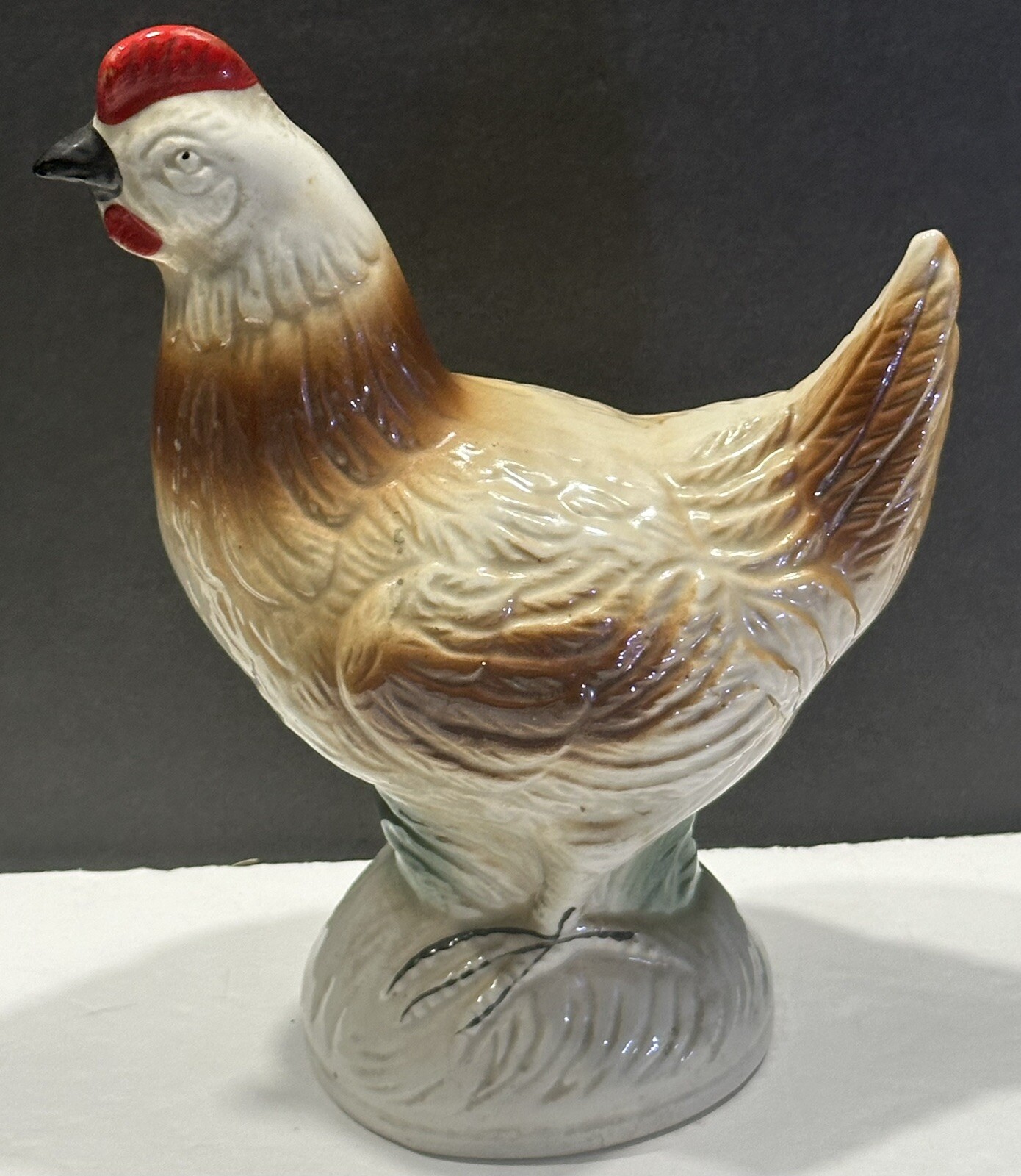Vintage Brazilian Lusterware HEN 7″ Ceramic Farmhouse Figurine – Hand Painted