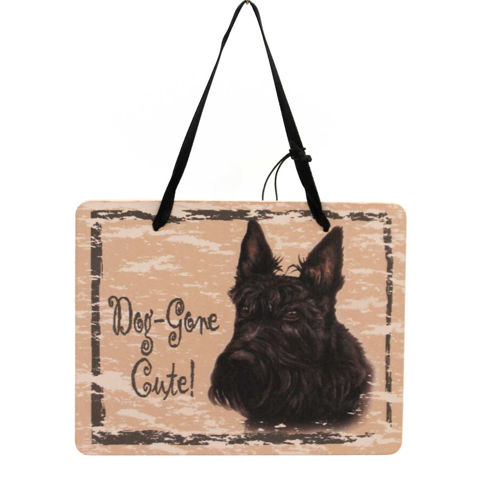 Animal Scottish Terrier Plaque Wood Dog Gone Cute Ornament Gp54