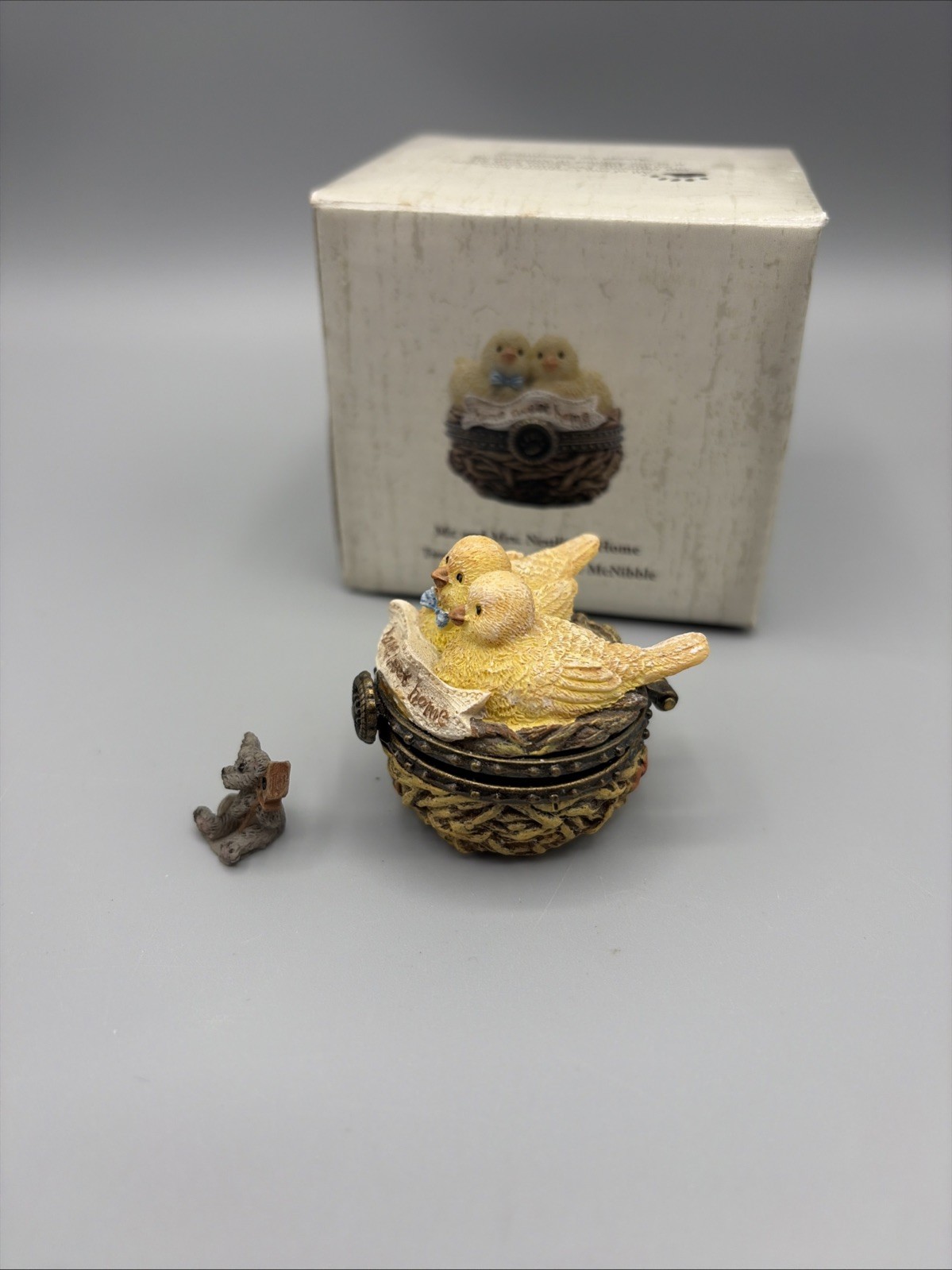 Boyd’s Bears Treasure Box Mr & Mrs Nesting Home Tweet Home with Nester McNibble