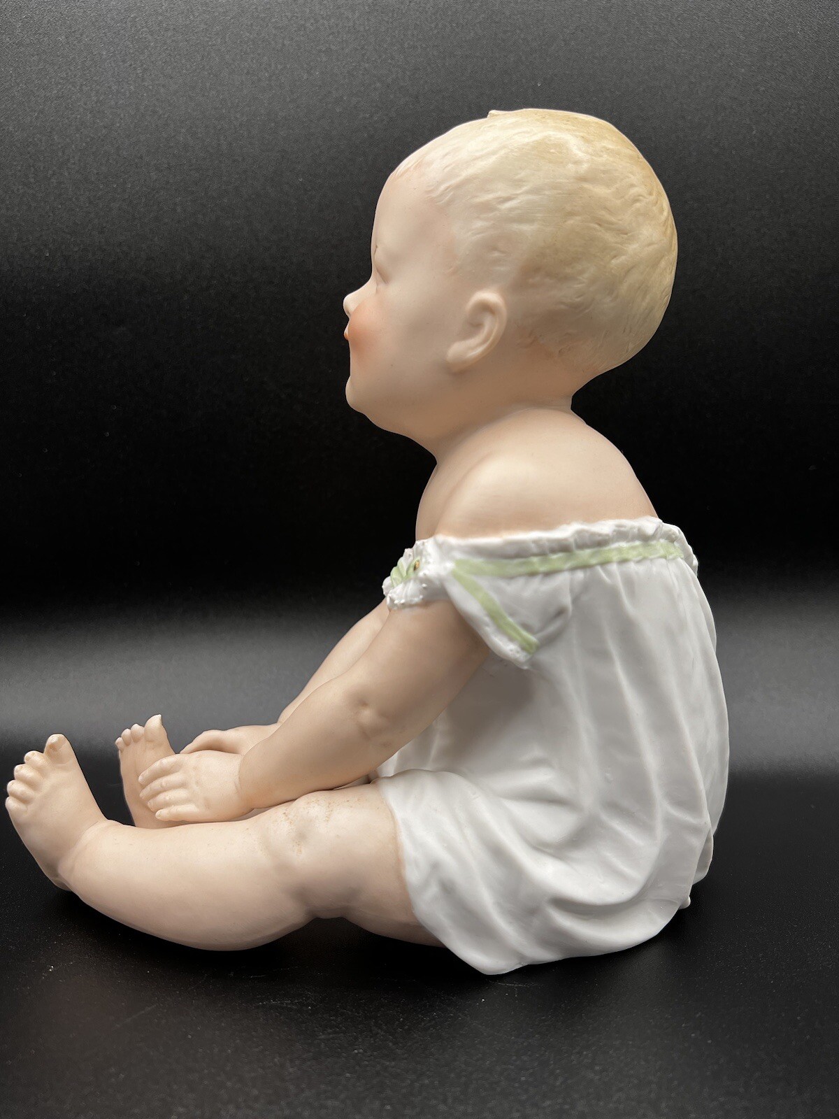 Gebruder Heubach-German Porcelain Bisque-Sitting Piano Baby 8″