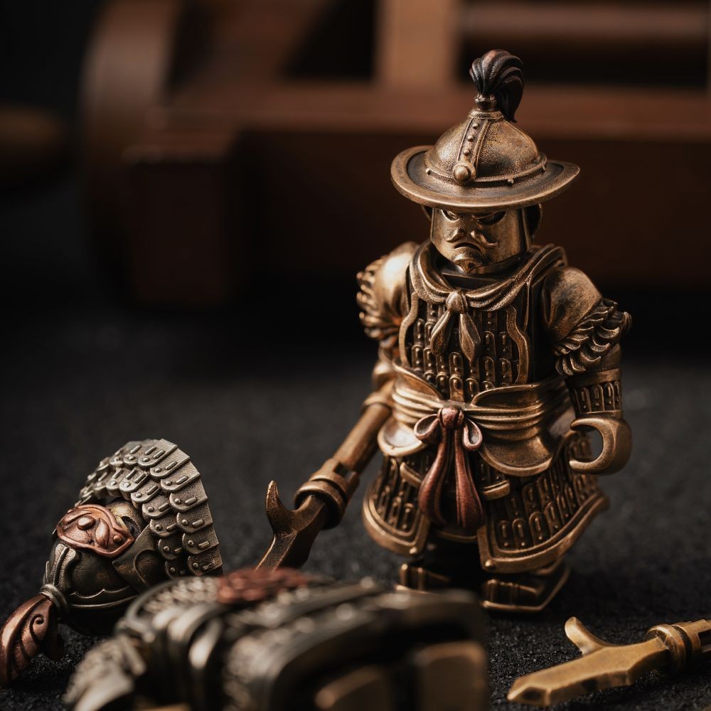 Song Dynasty Soldier Figurine, Magnetic Metal Statue, Collectible Gift for Men