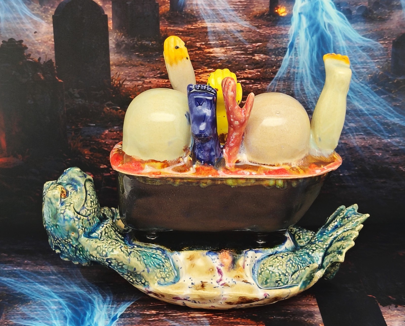 The Slowest Boat to Hell – Original Handmade Ceramic Figurine Horror Gothic