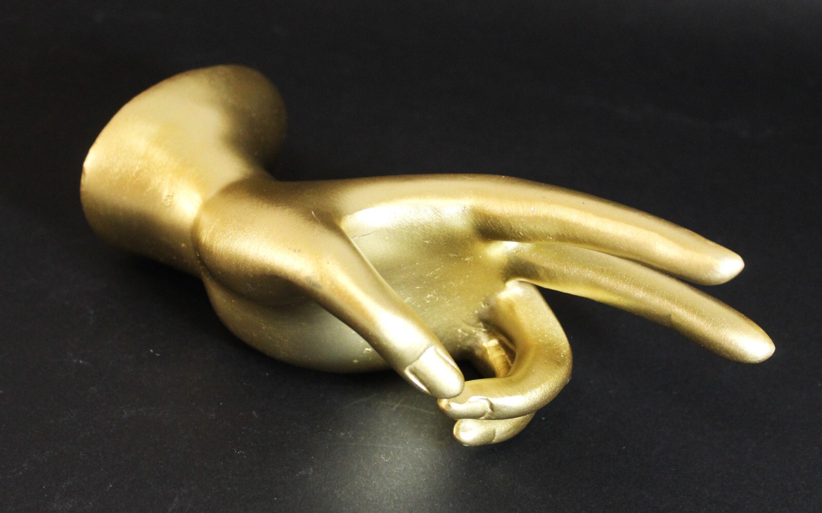 Womans Hand Ring Holder Display Sculpture Metallic Gold