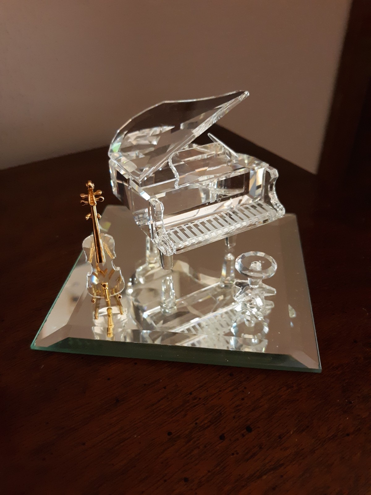 Vintage Swarovski Crystal – Grand Piano with Stool & Cello W Stand