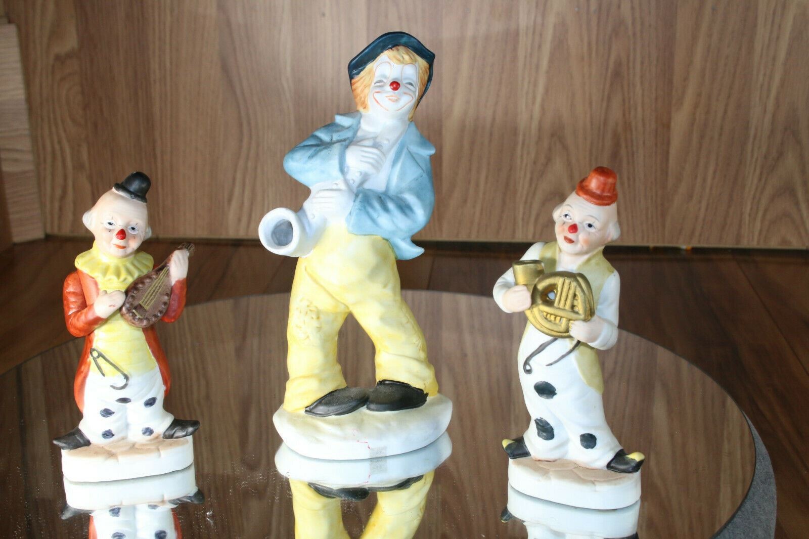lot – three vintage porcelain clowns from estate sale unsure age1960’s to 80’s