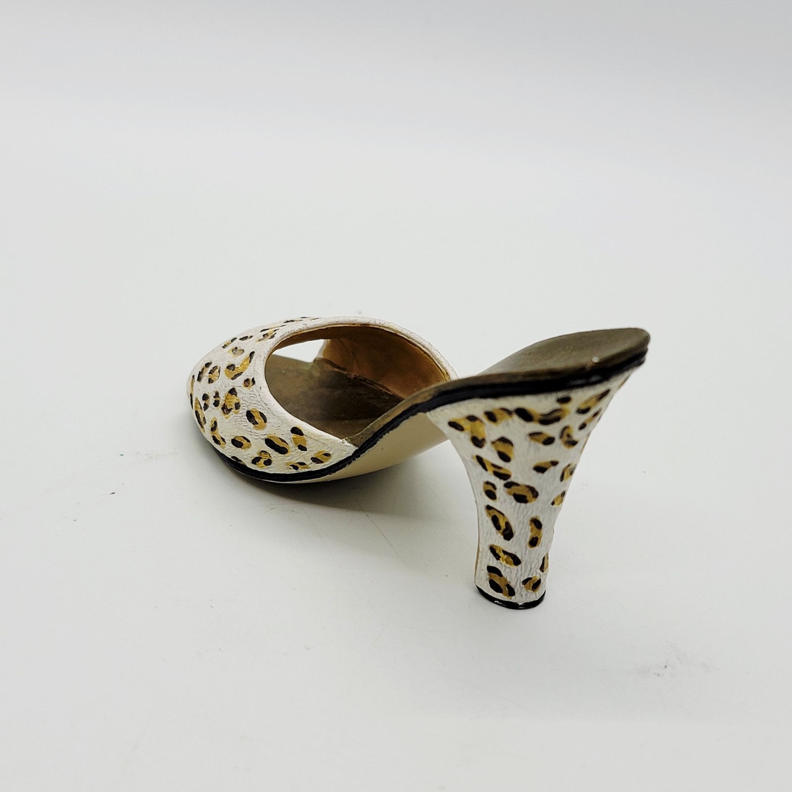 Miniature Resin Animal Print Shoe Figurine – High Heel Slip On