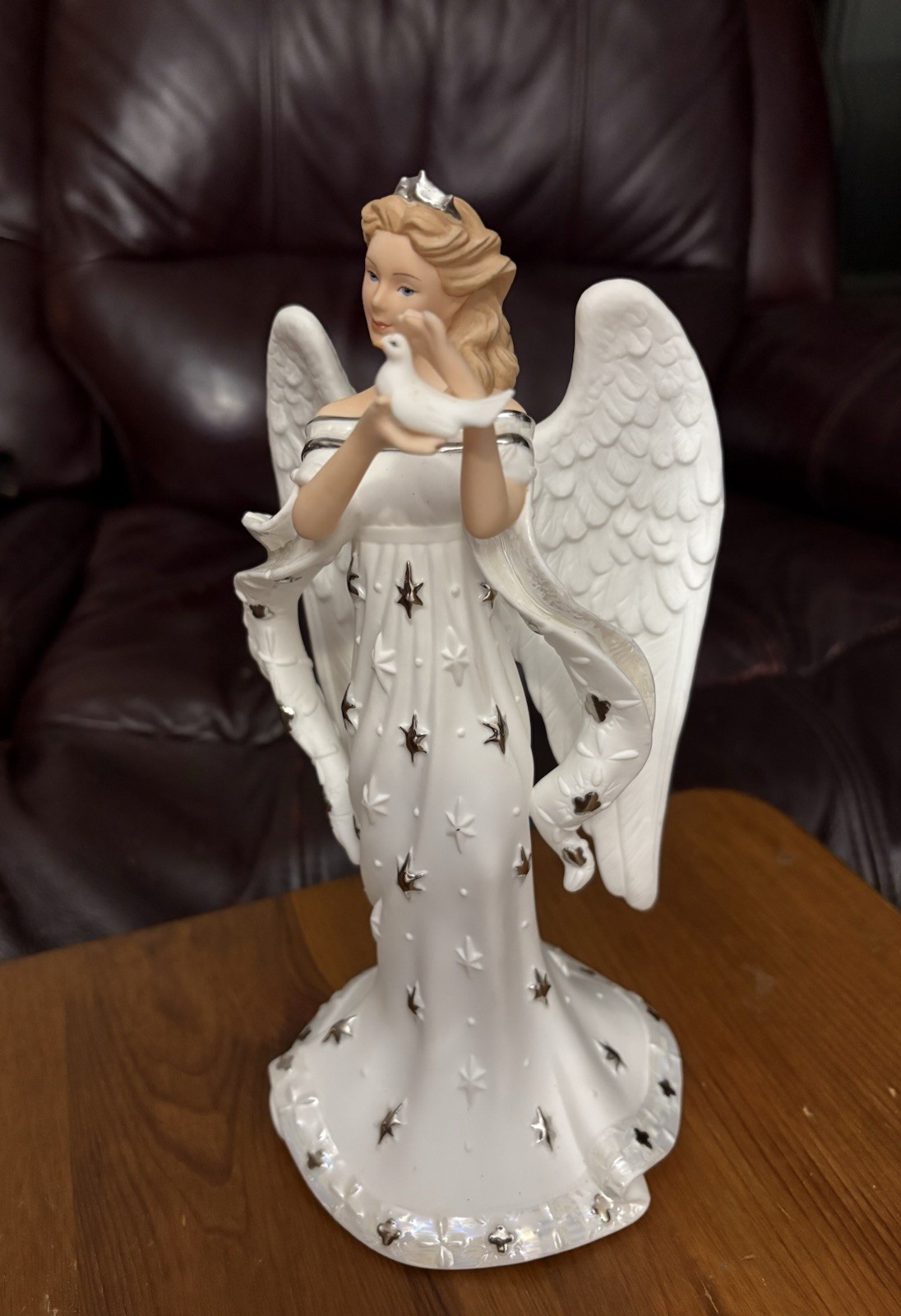 Lenox Heaven’s Blessing Platinum Classics Angel with Dove Figurine