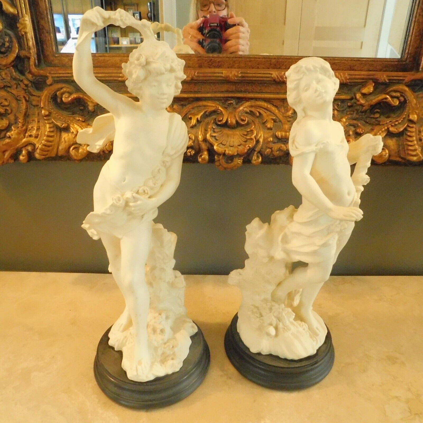 VINTAGE / MCM 1950’s ITALIAN YOUNG BOY PUTTI STATUE SCULPTURE / 20 1/2″ HIGH