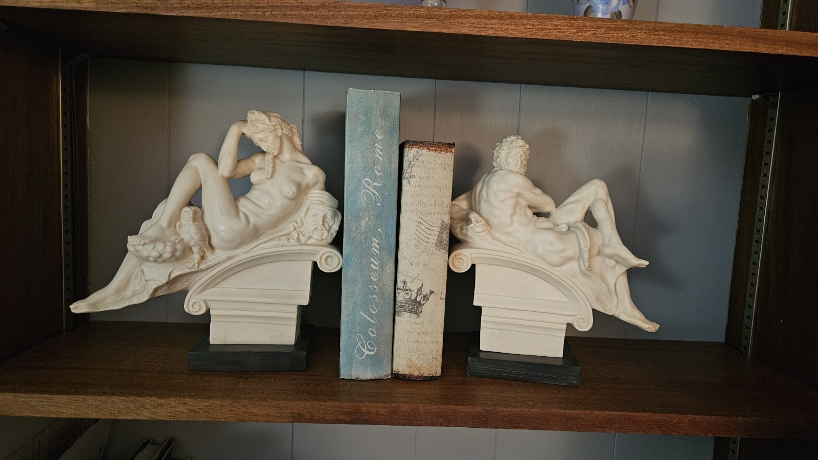 A. Santini Italy MCM MICHELANGELO’ S DAY AND NIGHT BOOKENDS Rare !