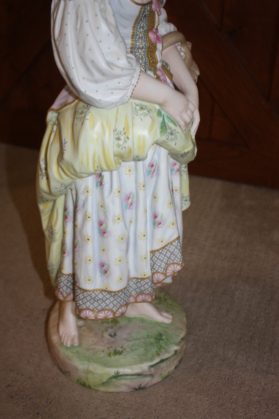 Vion & Baury Antique French Bisque Porcelain Large Statue Set Woman & Man EUC