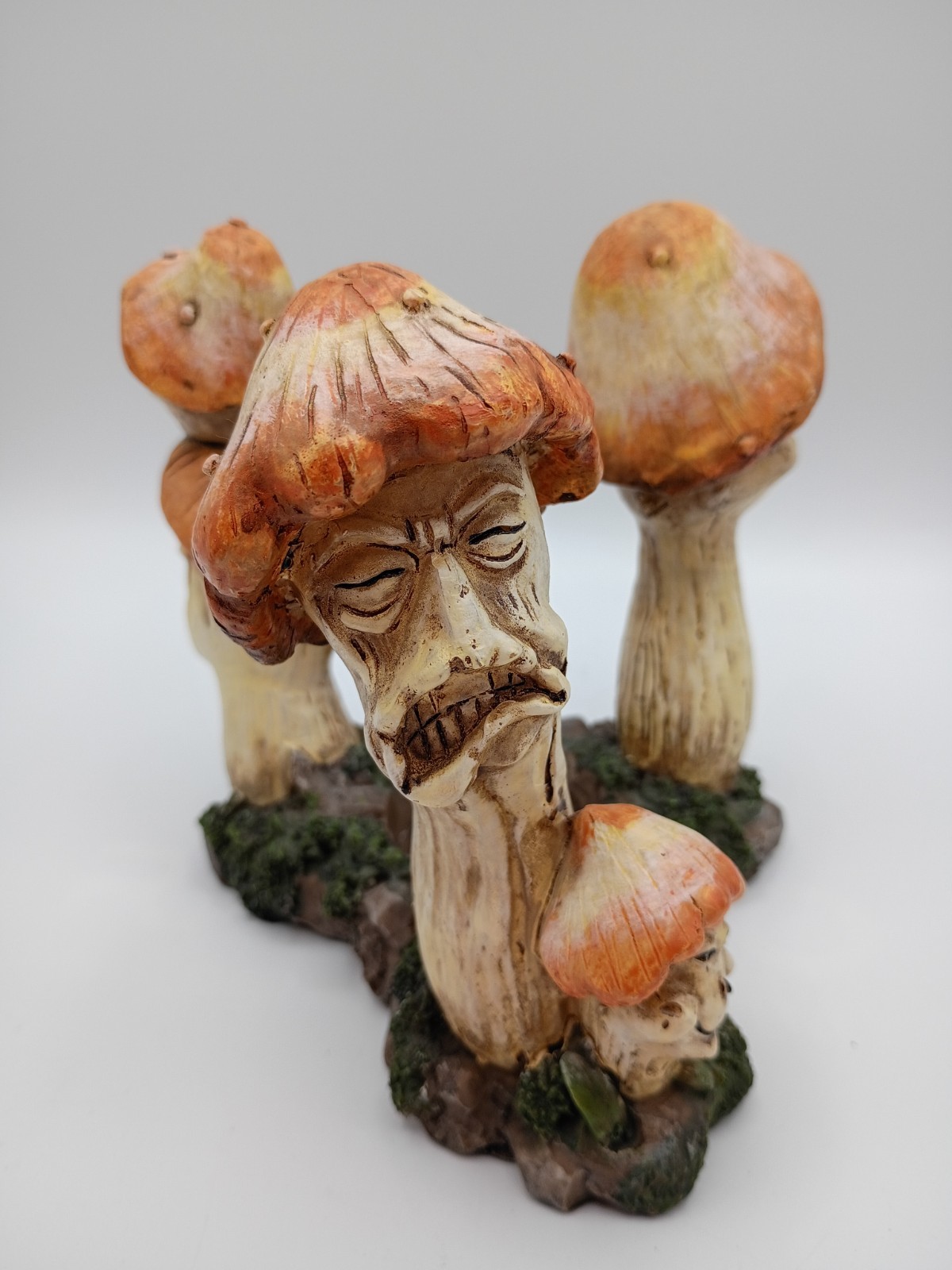 Comical Cartoon Five Headed Mushroom Figurine Resin
