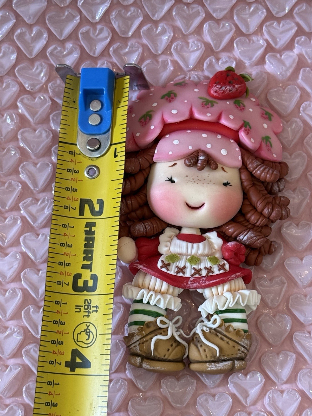 Cold Porcelain Handmade Strawberry Shortcake Doll / With Basket /collectible