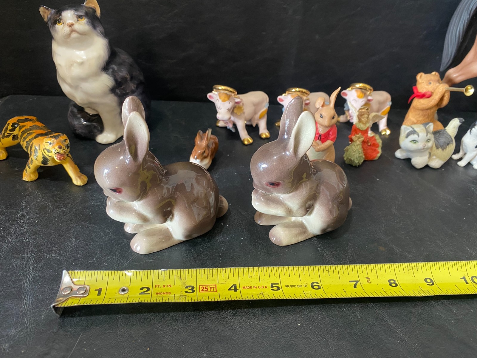 animal figures figurines statue rabbit elephant horse cat kitten lot collection