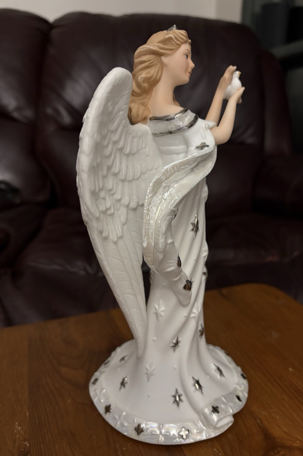 Lenox Heaven’s Blessing Platinum Classics Angel with Dove Figurine