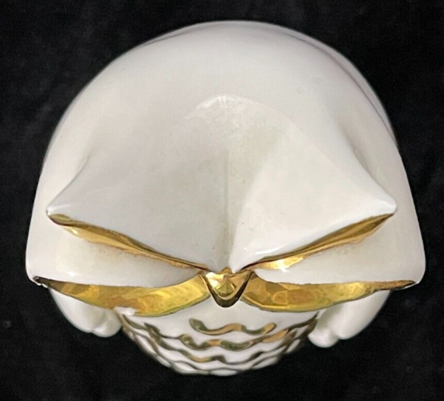 RG Collection Limoges Capodimonte Porcelain Owl with Faceted Crystal Eyes, Italy
