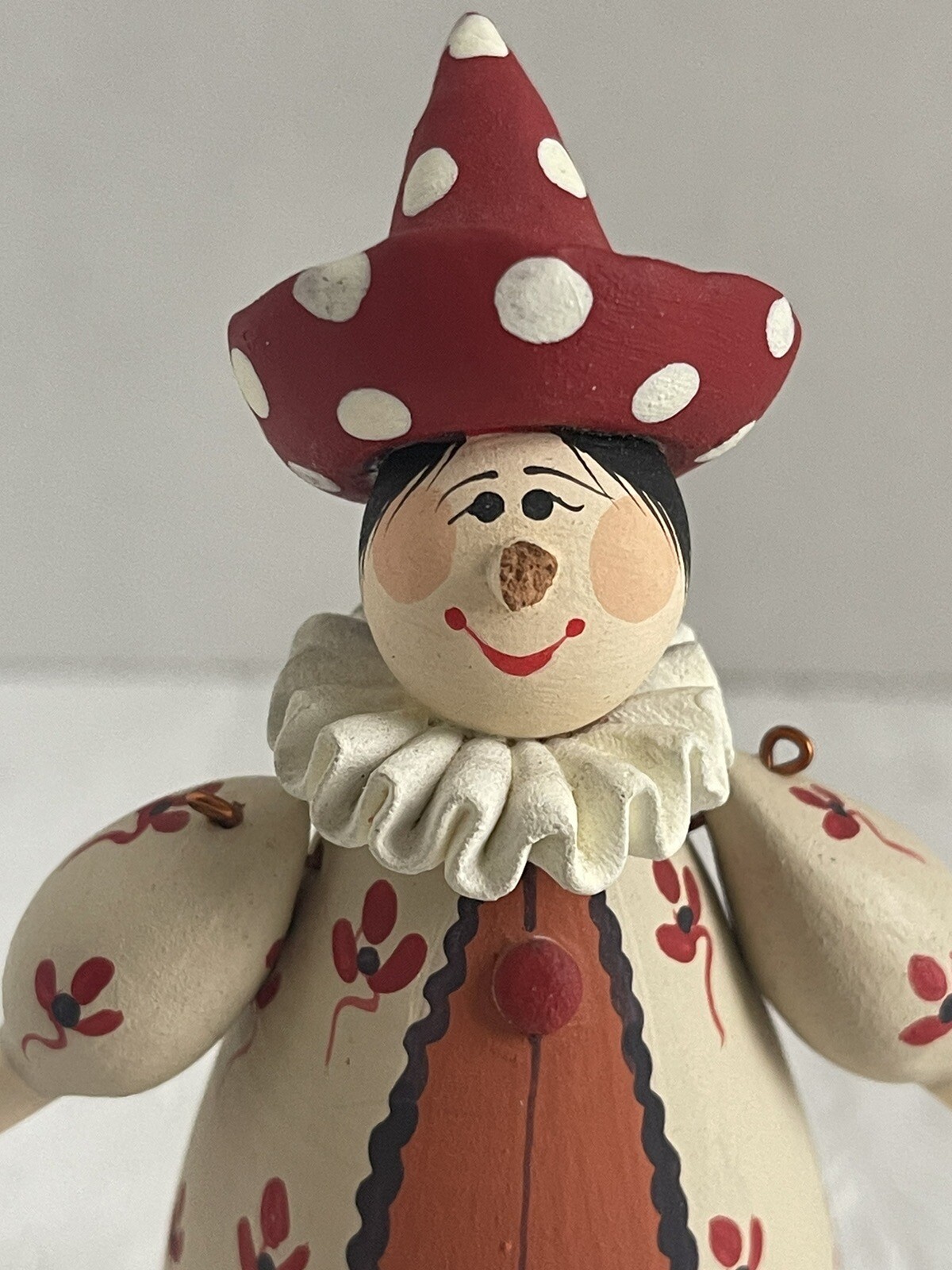 Giovanni Arnoni Hand Painted Articulated Clay Figurine Court Clown 5” As Is Vtg