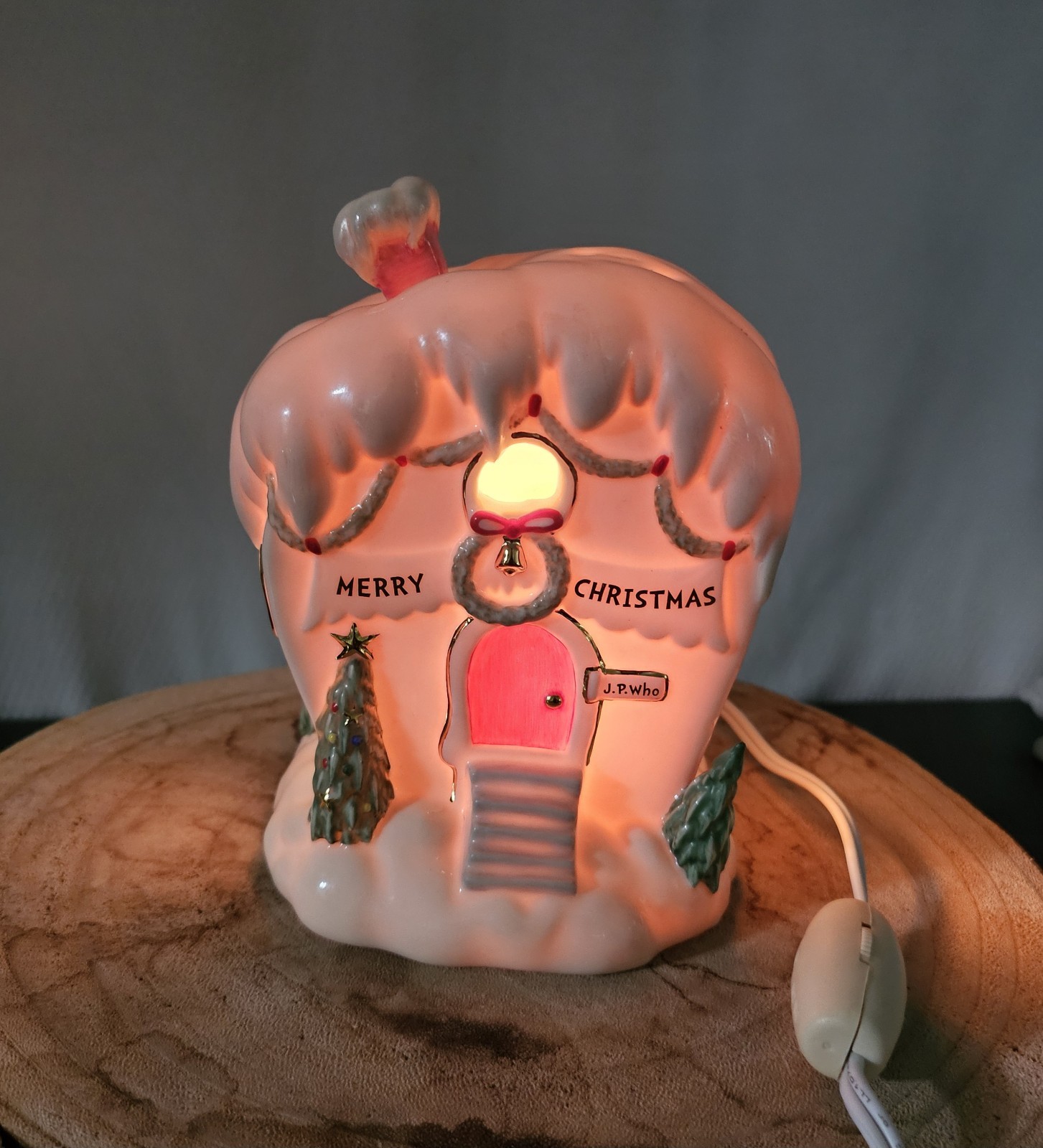 Vintage Lenox Dr Seuss THE HOUSE OF J.P. WHO Lights Up 2000 EUC