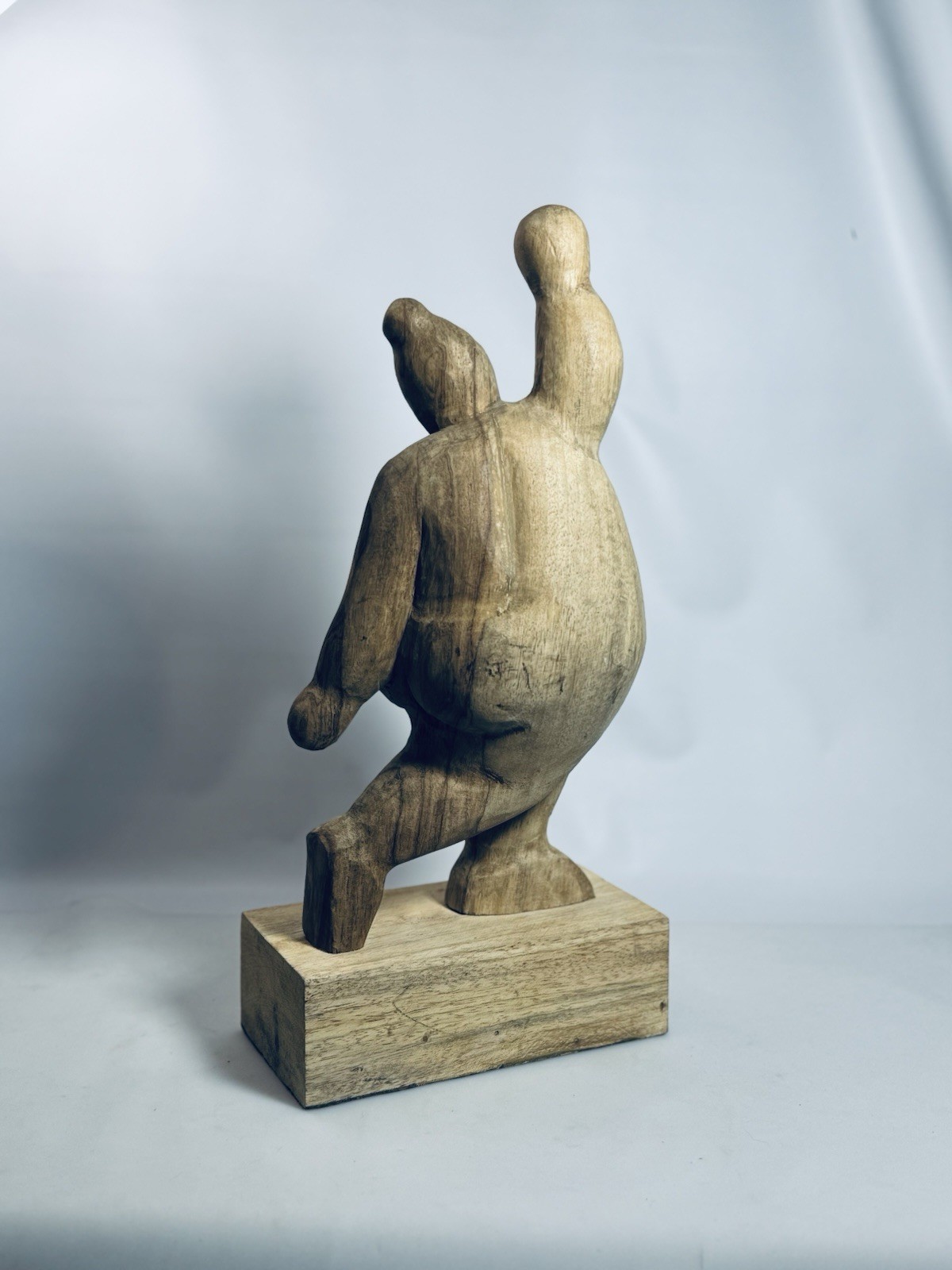 17” Tall! Wooden Fat Lady Dancing Dancer Wood Sculpture Body Positive Figure