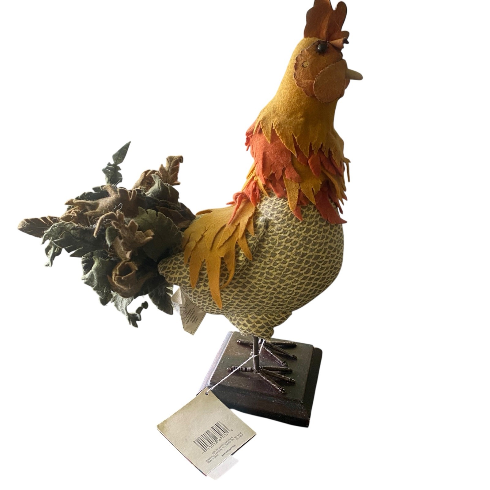 Hallmark Vintage Handmade Craft Rooster Fall Autumn Thanksgiving Colors Country