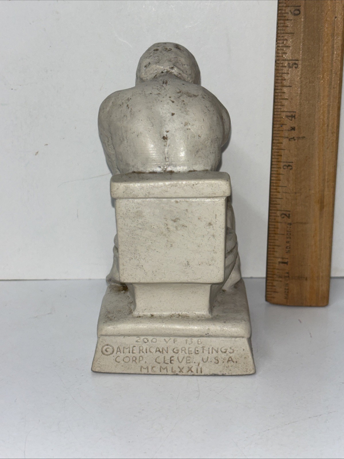 Vintage Russ Berrie “Wherever I Go..”Thinking Man Statue American Greetings 1972