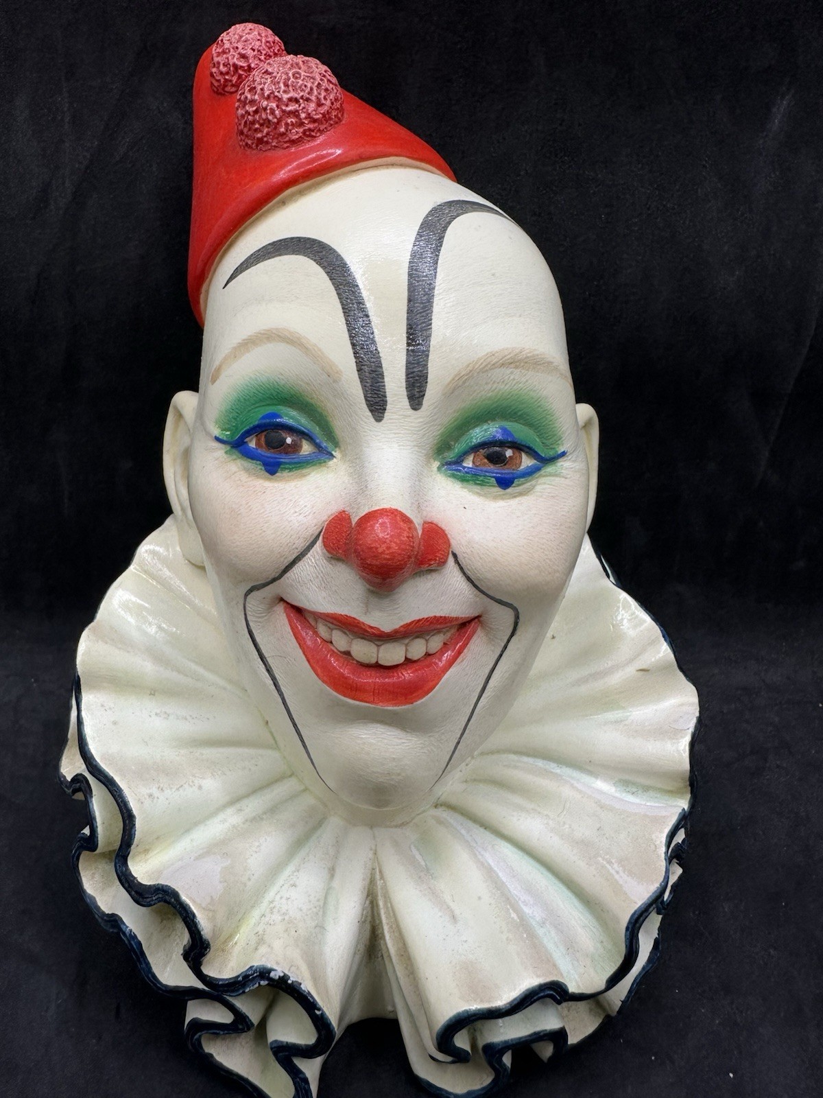 Clown Face Plaque Sculpture Legend Products Bossons Chalkware F. Wright Clown #5
