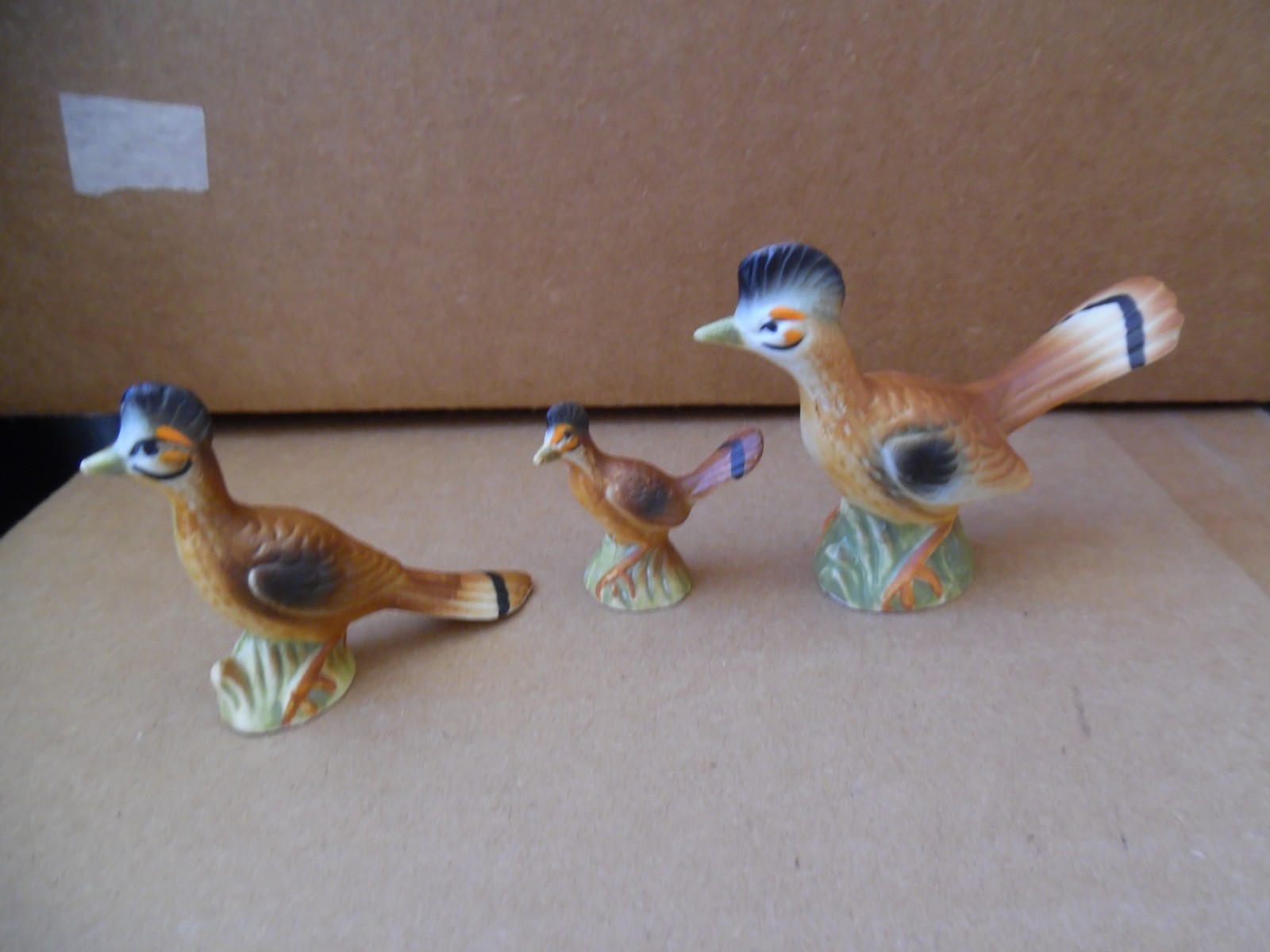 VINTAGE ROADRUNNER FIGURINES SHIKEN B CHINA JAPAN c.1960s LOT OF 3 FIGURINES