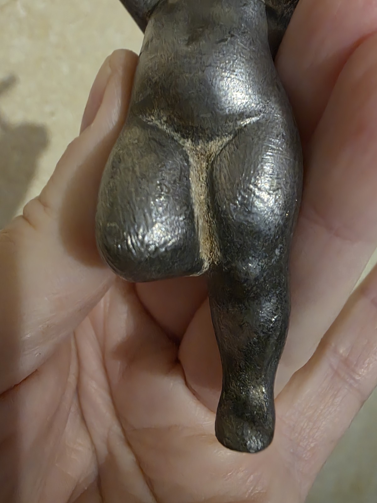 Metal Young Boy Child Figurine / Sculpture. Interesting Piece Of Decor