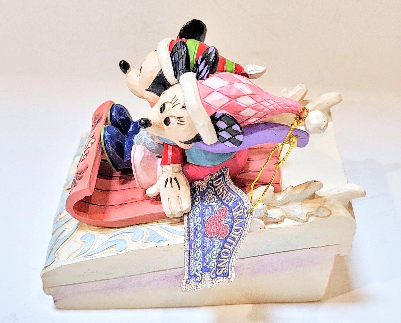 Enesco Jim Shore Disney Mickey and Minnie Sledding Sweethearts 6008972 Sculpture