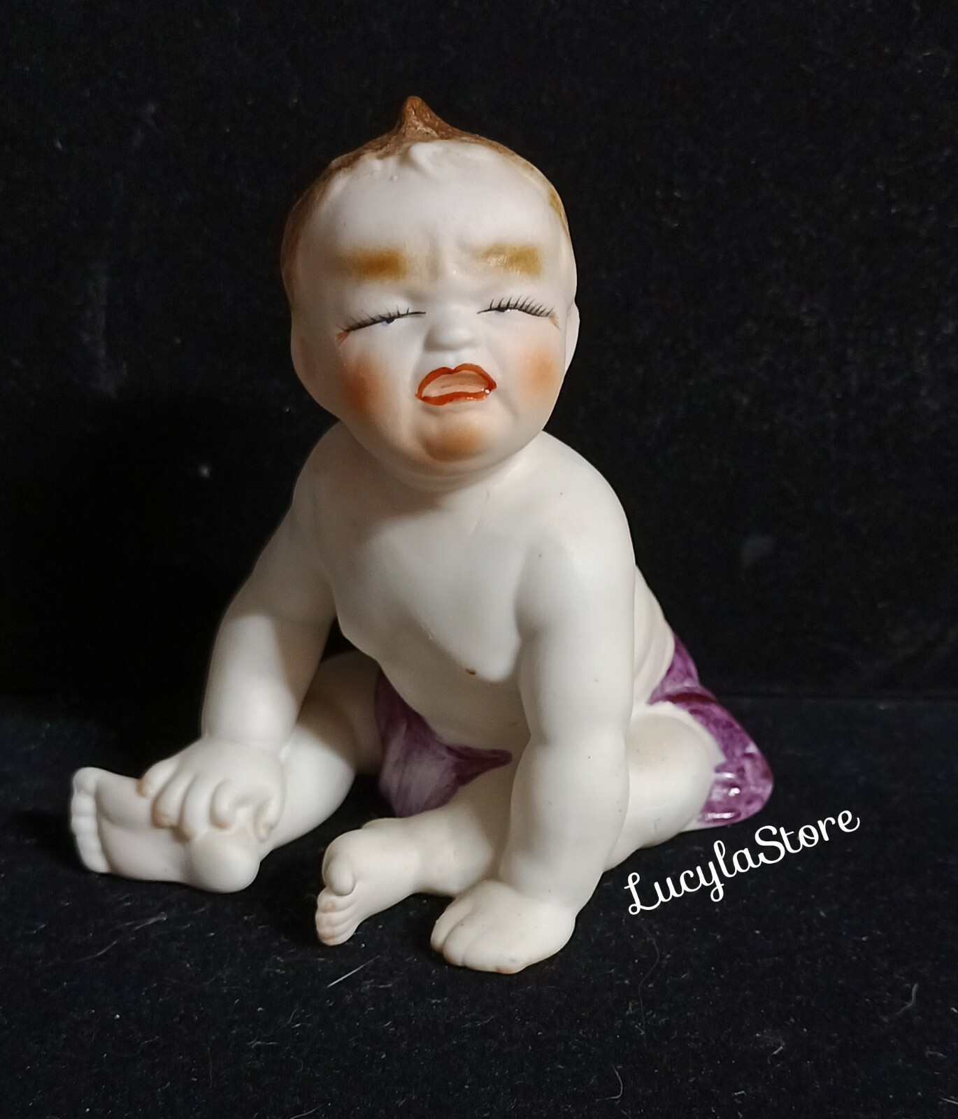 50’s VINTAGE Lenwile ARDALT Made in JAPAN BISQUE PORCELAIN PIANO BABY BOY