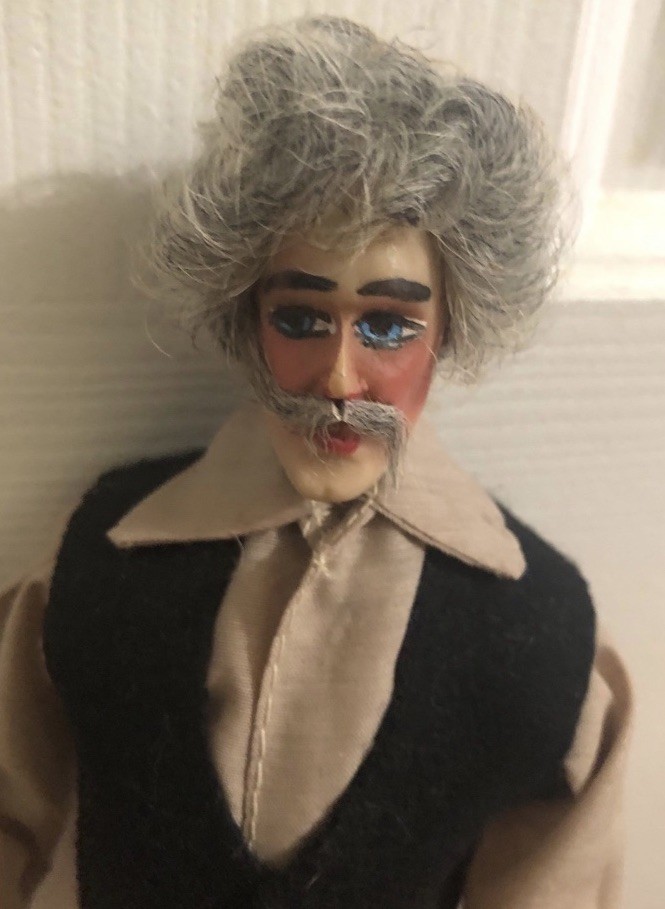 Antique Old Man Art Doll Protesting With Sign Very Rare One Of A Kind