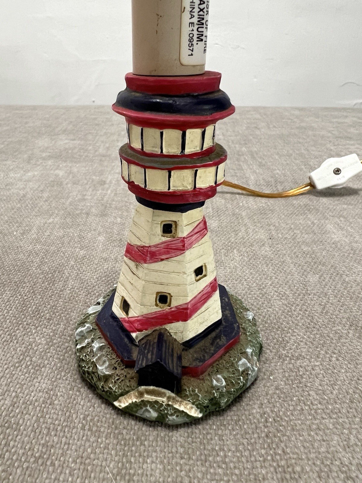 Vintage Lighthouse Lamp Night Light Coastal Beach House Cottage Nautical Decor