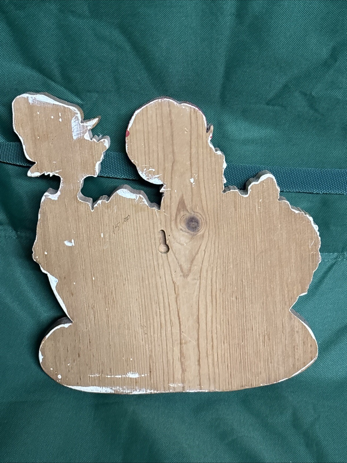 Unique Vintage Folk Art “Bath Time” Handmade Tole Painted Wall Hanger 11″x10″