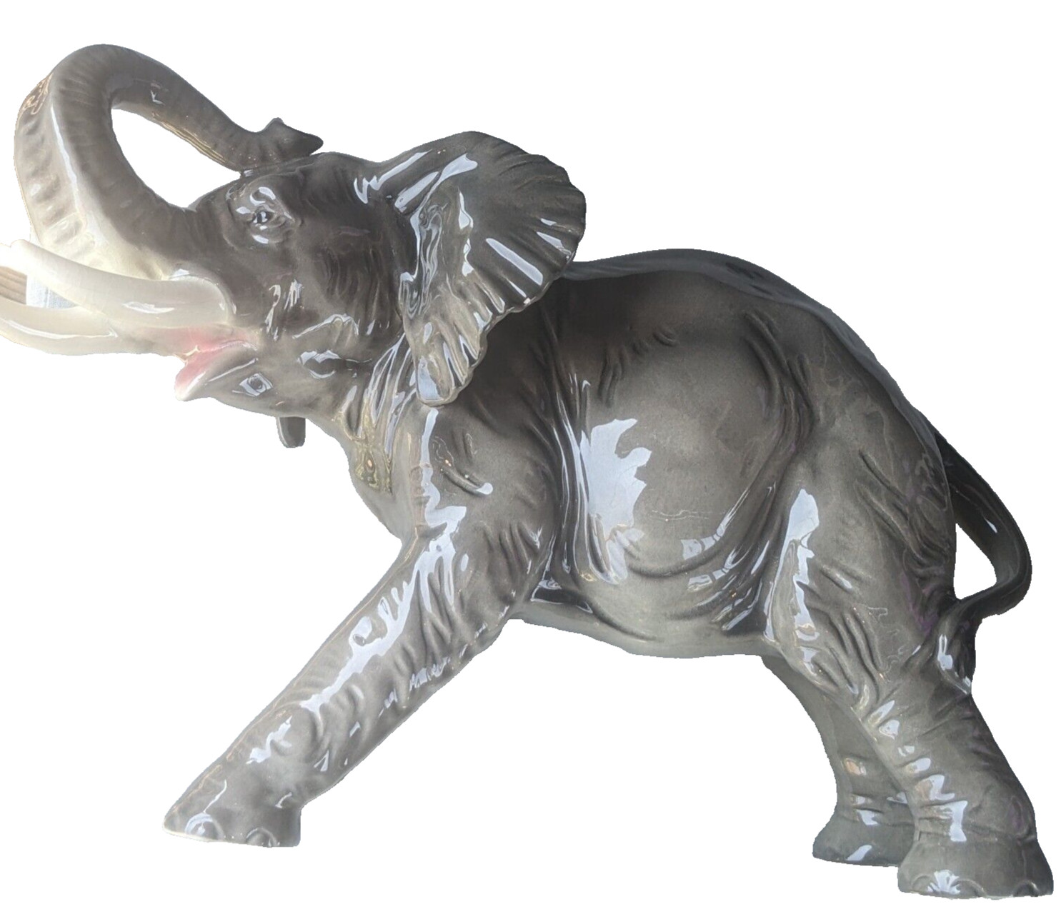 Vtg CORTENDORF 1950s 13″ Porcelain ELEPHANT Figurine #2011 Western Germany -Rare