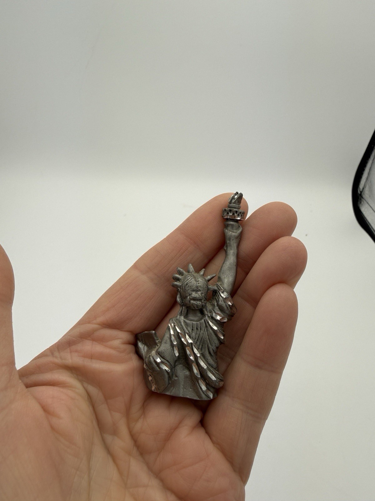 Art Figurine Pewter Lady Statue of Liberty New York Harbor 2.75” Americana