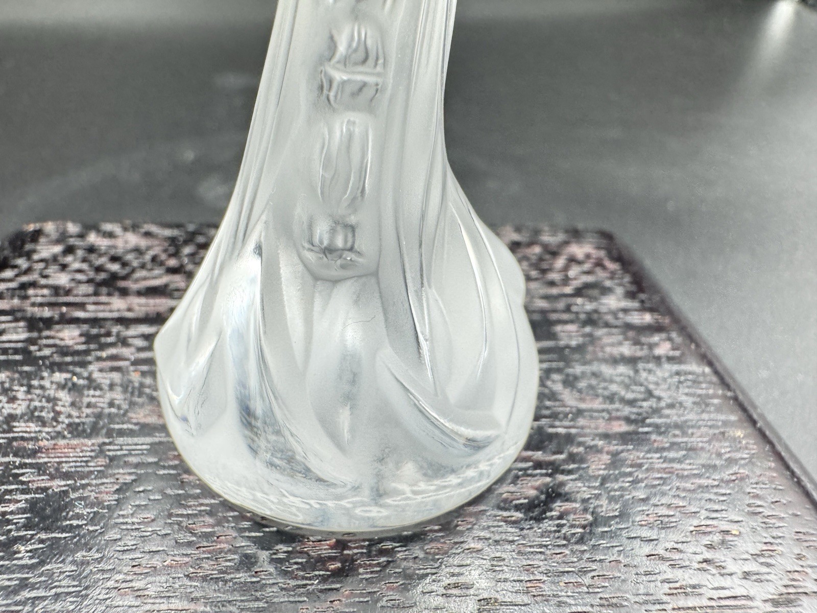 Lalique France Frosted Crystal Dragonfly Figurine Signed Art Glass