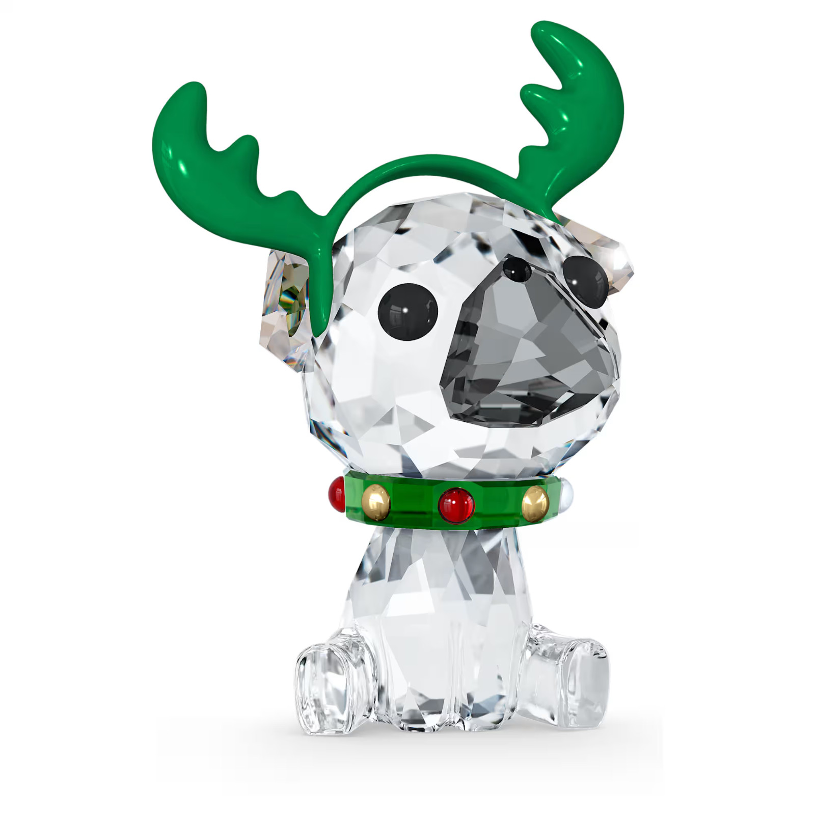 NIB Sparkling Swarovski Crystal Holiday Cheers Cute Pug Dog