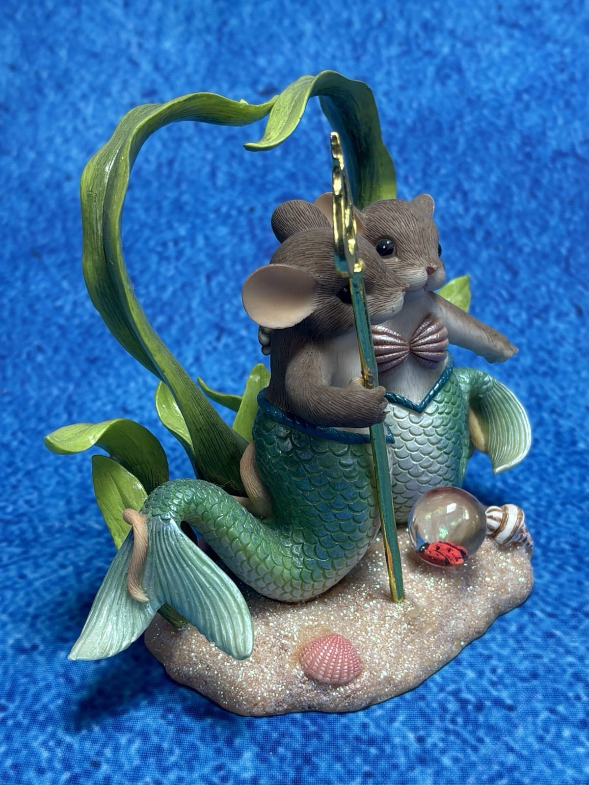 2005 FITZ & FLOYD Resin Mermaid Mice CHARMING TAILS “An Ocean Of Love” 89/265