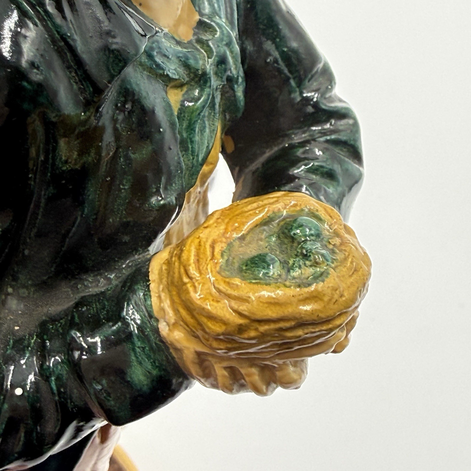 Borghese Chalkware Plaster Vintage Figurines Boy Holding Bird Nest Girl W/ Hat